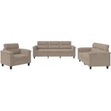 VidaXL-3-delige-Loungeset-met-kussens-microvezelstof-taupe