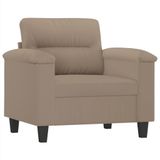 vidaXL 3-delige Loungeset met kussens microvezelstof taupe