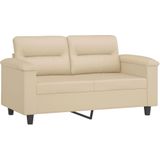 Vidaxl - 3-tlg. Sofagarnitur mit Kissen Creme Mikrofasergewebe
