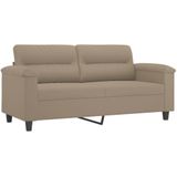 vidaXL 2-delige Loungeset met kussens microvezelstof taupe