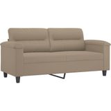 vidaXL 2-delige Loungeset met kussens microvezelstof taupe