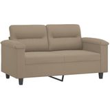 vidaXL 2-delige Loungeset met kussens microvezelstof taupe