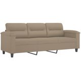 vidaXL 2-delige Loungeset met kussens microvezelstof taupe