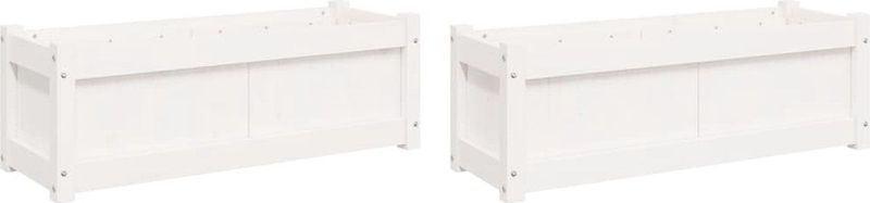Pflanzkübel 2 Stk. Weiß Massivholz Kiefer Vidaxl