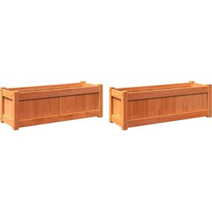 Pflanzkübel 2 Stk. Wachsbraun Massivholz Kiefer vidaXL