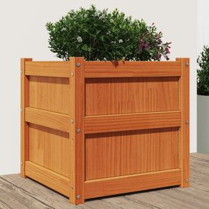 vidaXL - Plantenbak - Wasbruin - Massief Grenenhout - 50x50x50 cm