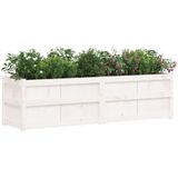 vidaXL Plantenbak 180x50x50 cm massief grenenhout wit