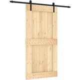 Vidaxl - Schiebetür mit Beschlag 100x210 cm Massivholz Kiefer