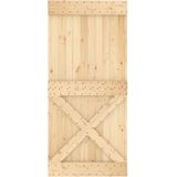 Massief Grenenhouten Schuifdeur - Natuurlijk Hout - Staal Rails - Ruimtebesparend Ontwerp