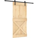 Massief Grenenhouten Schuifdeur - Natuurlijk Hout - Staal Rails - Ruimtebesparend Ontwerp