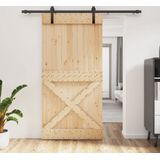 Massief Grenenhouten Schuifdeur - Stevig Staal - Ruimtebesparend Ontwerp