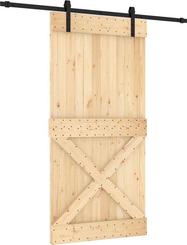 Massief Grenenhouten Schuifdeur - Stevig Staal - Ruimtebesparend Ontwerp