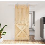 Massief Grenenhouten Schuifdeur - Rustieke Uitstraling - Stevige Stalen Rails