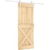 vidaXL Schuifdeur met beslag 80x210 cm massief grenenhout