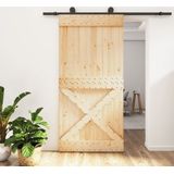 Massief Grenenhouten Schuifdeur - Rustiek - Stevige Staalrails