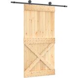 Massief Grenenhouten Schuifdeur - Rustiek - Stevige Staalrails