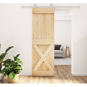 vidaXL - Schuifdeur - met - beslag - 70x210 - cm - massief - grenenhout