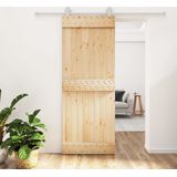 Massief Grenenhouten Schuifdeur - Stevige Stalen Rails - Ruimtebesparend Ontwerp