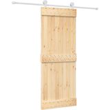 Massief Grenenhouten Schuifdeur - Stevige Stalen Rails - Ruimtebesparend Ontwerp