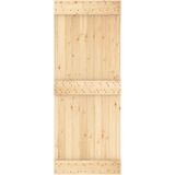 vidaXL Schuifdeur met beslag 80x210 cm massief grenenhout
