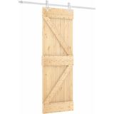 vidaXL Schiebetür mit Beschlag 70x210 cm Massivholz Kiefer