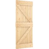 Massief Grenenhouten Schuifdeur - Natuurlijk Hout - Stevige Stalen Rails - Ruimtebesparend Ontwerp