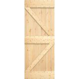 Massief Grenenhouten Schuifdeur - Natuurlijk Hout - Stevige Stalen Rails - Ruimtebesparend Ontwerp