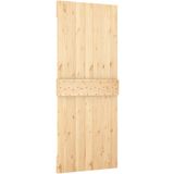 Massief Grenenhouten Schuifdeur - Natuurlijk Hout - Stevige Stalen Rails - Ruimtebesparend Ontwerp