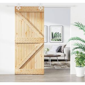 vidaXL - Schuifdeur - Massief Grenenhout - 100x210 cm