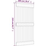 Massief Grenenhouten Schuifdeur - Natuurlijk - Stevige Stalen Rails - Ruimtebesparend Ontwerp