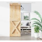 Massief Grenenhouten Schuifdeur - Rustiek - Staal - Ruimtebesparend Ontwerp