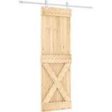 Massief Grenenhouten Schuifdeur - Rustiek - Staal - Ruimtebesparend Ontwerp