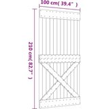 Massief Grenenhouten Schuifdeur - Natuurlijk Hout - Stevige Stalen Rails