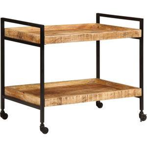 vidaXL - Keukentrolley - Mangohout - Vintage Stijl - 80x55x70 cm