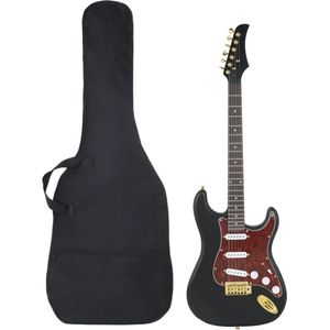 vidaXL Gitaar voor beginners elektrisch met tas 4/4 39" zwart en goud
