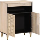 vidaXL Bijzetkast 60x33x75 cm massief mangohout