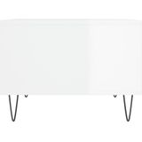 vidaXL - Salontafel - 60x50x36,5 - cm - bewerkt - hout - hoogglans - wit