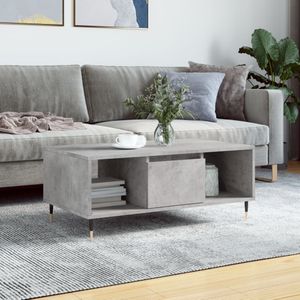 vidaXL Salontafel 90x50x36,5 cm bewerkt hout betongrijs
