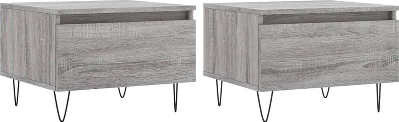 vidaXL Couchtische 2 Stk. Grau Sonoma 50x46x35 cm Holzwerkstoff