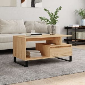 vidaXL - Salontafel - Sonoma Eikenkleurig - Bewerkt Hout