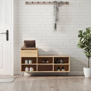Schuhregal Sonoma-Eiche 102x36x60 cm Holzwerkstoff Vidaxl