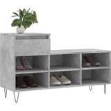 Schuhregal Betongrau 102x36x60 cm Holzwerkstoff Vidaxl