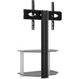 vidaXL-Tv-standaard-hoek-2-laags-voor-32-70-inch-zwart-en-zilverkleur