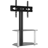 vidaXL-Tv-standaard-hoek-2-laags-voor-32-70-inch-zwart-en-zilverkleur