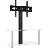 vidaXL - Tv-standaard - hoek - 2-laags - voor - 32-70 - inch - zwart - en - zilverkleur