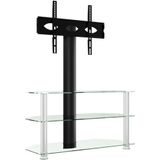 Vidaxl - TV-Eckregal mit 3 Ablagen für 32-70 Zoll Schwarz und Silbern