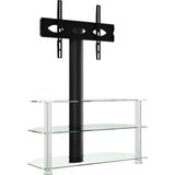 Vidaxl - TV-Eckregal mit 3 Ablagen für 32-70 Zoll Schwarz und Silbern