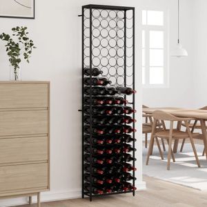 Industrieel Metalen Wijnrek voor aan de Muur - Zwart Flessenrek met Industrieel Metalen Wijnrek voor aan de Muur - Zwart Flessenrek met