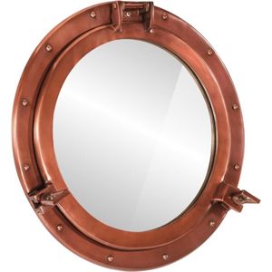 Patrijspoortspiegel - Koper - Aluminium en Glas - Diameter 50 cm