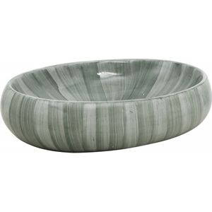 vidaXL - Opzetwasbak - ovaal - 59x40x15 - cm - keramiek - groen